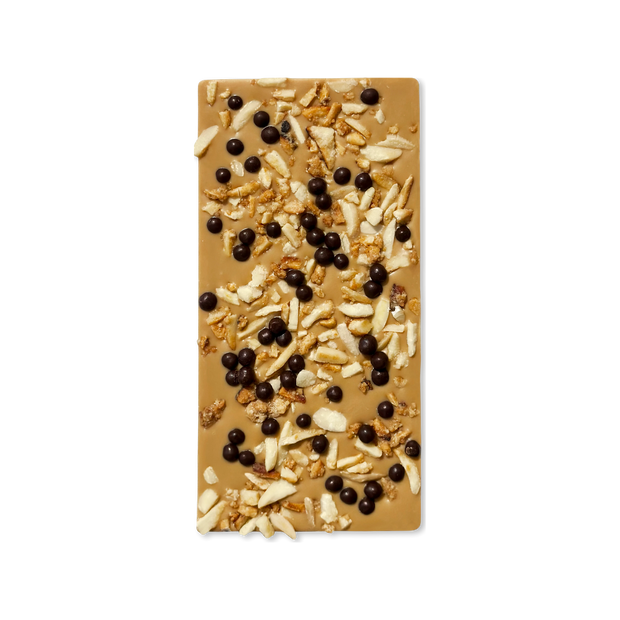 Chokoladeplader m. Karamelliseret mandler og chokolade crips